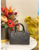 (LIKE NEW) MICROCHIP LOUIS VUITTON SPEEDY BANDOULIERE 20 IN BLACK MONOGRAM EMPREINTE LEATHER -FULL SET-