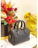 (LIKE NEW) MICROCHIP LOUIS VUITTON SPEEDY BANDOULIERE 20 IN BLACK MONOGRAM EMPREINTE LEATHER -FULL SET-