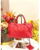 BALENCIAGA CLASSIC CITY SMALL BAG IN RED LEATHER 