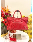 BALENCIAGA CLASSIC CITY SMALL BAG IN RED LEATHER 
