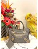 BALENCIAGA CLASSIC CITY SHOULDER BAG IN METALLIC GREY