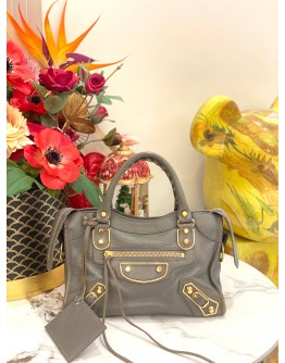 BALENCIAGA CLASSIC CITY SHOULDER BAG IN METALLIC GREY