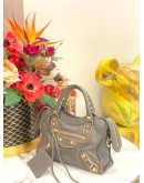 BALENCIAGA CLASSIC CITY SHOULDER BAG IN METALLIC GREY