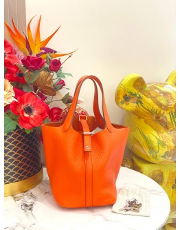 (LIKE NEW) 2017 HERMES PICOTIN 18 IN GOLD 37 CLEMENCE LEATHER