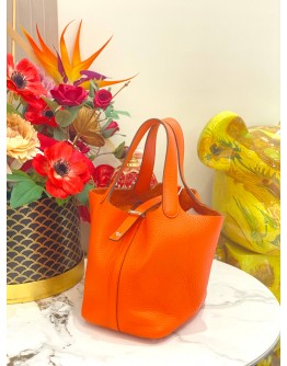 (LIKE NEW) 2017 HERMES PICOTIN 18 IN GOLD 37 CLEMENCE LEATHER