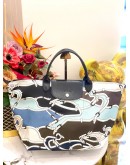 (LIKE NEW) LONGCHAMP LE PLIAGE LARGE SHOULDER BAG IN MULTICOLOURED EQUESTRIAN PRINT