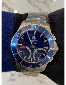 TAG HEUER AQUARACER CALIBRE S REGATTA REF CAF7110 BLUE OUTER RING BLUE DIAL 41MM QUARTZ YEAR 2014 WATCH -FULL SET-