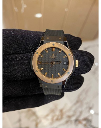 HUBLOT CLASSIC FUSION LADY 18K 750 ROSE GOLD CERAMIC 33MM QUARTZ YEAR 2019 WATCH