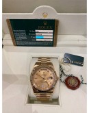 ROLEX DAY-DATE PRESIDENT REF 218238 18K 750 YELLOW GOLD DIAMOND DIAL 41MM AUTOMATIC YEAR 2009 WATCH -FULL SET-