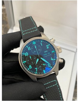 2022 IWC PILOT CHRONOGRAPH LIMITED EDITION 41MM MERCEDES AMG PETRONAS IW388108 TIFFANY BLUE DIAL WATCH