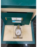 (BRAND NEW) ROLEX OYSTER PERPETUAL DATEJUST ARCTIC SNOWFLAKE WHITE DIAMOND DIAL 18K HALF GOLD 36MM AUTOMATIC YEAR 2019 WATCH -FULL SET-