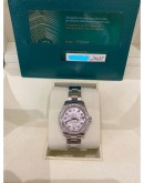 (LIKE NEW) 2021 ROLEX LADY DATEJUST REF 179384 DIAMOND METEORITE DIAL DIAMOND RING BEZEL 26MM AUTOMATIC WATCH -FULL SET-