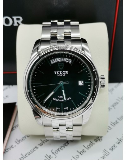 TUDOR GLAMOUR DAY DATE UNISEX WATCH 39MM AUTOMATIC FULL SET