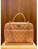 CHANEL TRENDY CC BOWLING BAG IN BEIGE CALFSKIN LEATHER YEAR 2017