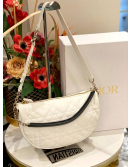 (LIKE NEW) CHRISTIAN DIOR CANNAGE MEDIUM VIBE HOBO BAG IN WHITE
