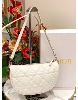 (LIKE NEW) CHRISTIAN DIOR CANNAGE MEDIUM VIBE HOBO BAG IN WHITE