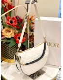(LIKE NEW) CHRISTIAN DIOR CANNAGE MEDIUM VIBE HOBO BAG IN WHITE
