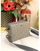 (LIKE NEW) CHRISTIAN DIOR OBLIQUE CANVAS DOUBLE ZIP CROSSBODY POUCH 
