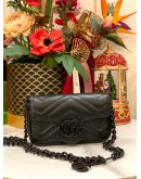 (LIKE NEW) GUCCI BLACK LEATHER GG MARMONT BELT BAG 