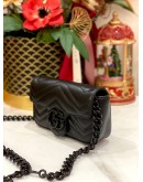 (LIKE NEW) GUCCI BLACK LEATHER GG MARMONT BELT BAG 