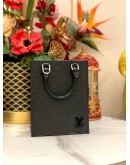 (LIKE NEW) MICROCHIP LOUIS VUITTON PETIT SAC PLAT IN BLACK EPI LEATHER