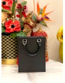 (LIKE NEW) MICROCHIP LOUIS VUITTON PETIT SAC PLAT IN BLACK EPI LEATHER