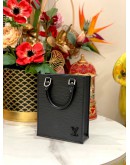 (LIKE NEW) MICROCHIP LOUIS VUITTON PETIT SAC PLAT IN BLACK EPI LEATHER
