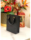(UNUSED) LOUIS VUITTON PETIT SAC PLAT MONOGRAM EMPREINTE LEATHER BAG -FULL SET-