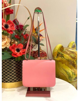 (LIKE NEW) 2020 HERMES CONSTANCE 18 CROSSBODY BAG IN CHERRY BLOSSOM PINK EPSOM LEATHER -FULL SET-