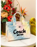 (LIKE NEW) COACH CARGO TOTE BAG 26 WITH RAINBOW TIE DYE PRINT