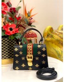 (LIKE NEW) GUCCI SYLVIE SMALL BEE AND STAR SHOULDER BAG WITH STRAP
