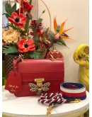 (LIKE NEW) GUCCI RED LEATHER QUEEN MARGARET SHOULDER BAG 