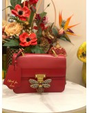(LIKE NEW) GUCCI RED LEATHER QUEEN MARGARET SHOULDER BAG 