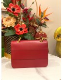 (LIKE NEW) GUCCI RED LEATHER QUEEN MARGARET SHOULDER BAG 