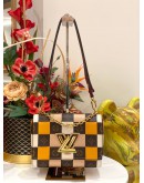 (LIKE NEW) LOUIS VUITTON TWIST MM DAMIER CHECK MONOGRAM LEATHER SHOULDER BAG 