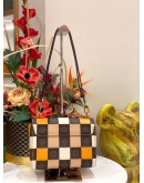 (LIKE NEW) LOUIS VUITTON TWIST MM DAMIER CHECK MONOGRAM LEATHER SHOULDER BAG 