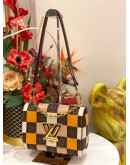 (LIKE NEW) LOUIS VUITTON TWIST MM DAMIER CHECK MONOGRAM LEATHER SHOULDER BAG 