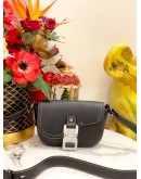 (LIKE NEW) CHRISTIAN DIOR MINI SADDLE MESSENGER BAG WITH FLAP IN BLACK GRAINED CALFSKIN -FULL SET-