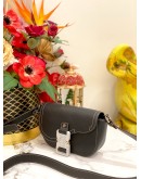 (LIKE NEW) CHRISTIAN DIOR MINI SADDLE MESSENGER BAG WITH FLAP IN BLACK GRAINED CALFSKIN -FULL SET-