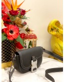 (LIKE NEW) CHRISTIAN DIOR MINI SADDLE MESSENGER BAG WITH FLAP IN BLACK GRAINED CALFSKIN -FULL SET-