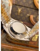 (LIKE NEW) ROLEX DATEJUST 36 HALF 18K 750 YELLOW GOLD JUBILEE REF. 16233 SILVER COMPUTER DIAMOND DIAL 36MM AUTOMATIC WATCH