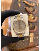 (LIKE NEW) ROLEX DATEJUST 36 HALF 18K 750 YELLOW GOLD JUBILEE REF. 16233 SILVER COMPUTER DIAMOND DIAL 36MM AUTOMATIC WATCH