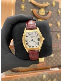 (LIKE NEW) 2015 CARTIER TORTUE COLLECTION PRIVÉE CARTIER PARIS 18K 750 YELLOW GOLD REF. 2496C WHITE ROMAN DIAL 34MM X 43MM AUTOMATIC WATCH