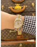 2006 ROLEX LADY DATEJUST HALF 18K 750 YELLOW GOLD JUBILEE REF 179173 SILVER DIAL 26MM AUTOMATIC WATCH -FULL SET-