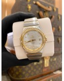 (LIKE NEW) 2017 OMEGA CONSTELLATION CO-AXIAL DIAMONDS REF. 123.25.35.20.52.002 SILVER DIAMOND DIAL 35MM AUTOMATIC WATCH -FULL SET-