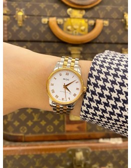 (LIKE NEW) 2025 MIDO BARONCELLI II TWO-TONE PVD ROSE GOLD M7900 WHITE ROMAN DIAL 29MM AUTOMATIC WATCH