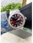 (LIKE NEW) 2024 ORIS AQUIS DATE RELIEF REF. 01 733 7730 4158 CHERRY RED SUNBURST DIAL 43.5MM AUTOMATIC WATCH -FULL SET- 