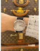(LIKE NEW) 2012 CHOPARD HAPPY SPORT 7 FLOATING DIAMONDS REF. 8559 SILVER SUNBURST DIAL 36MM AUTOMATIC WATCH