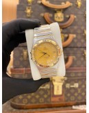 (LIKE NEW) 2009 OMEGA CONSTELLATION TWO TONE 18K 750 YELLOW GOLD REF. 1202.15.00 GOLD DIAMOND DIAL 35.5MM AUTOMATIC WATCH