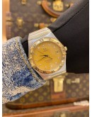 (LIKE NEW) 2009 OMEGA CONSTELLATION TWO TONE 18K 750 YELLOW GOLD REF. 1202.15.00 GOLD DIAMOND DIAL 35.5MM AUTOMATIC WATCH